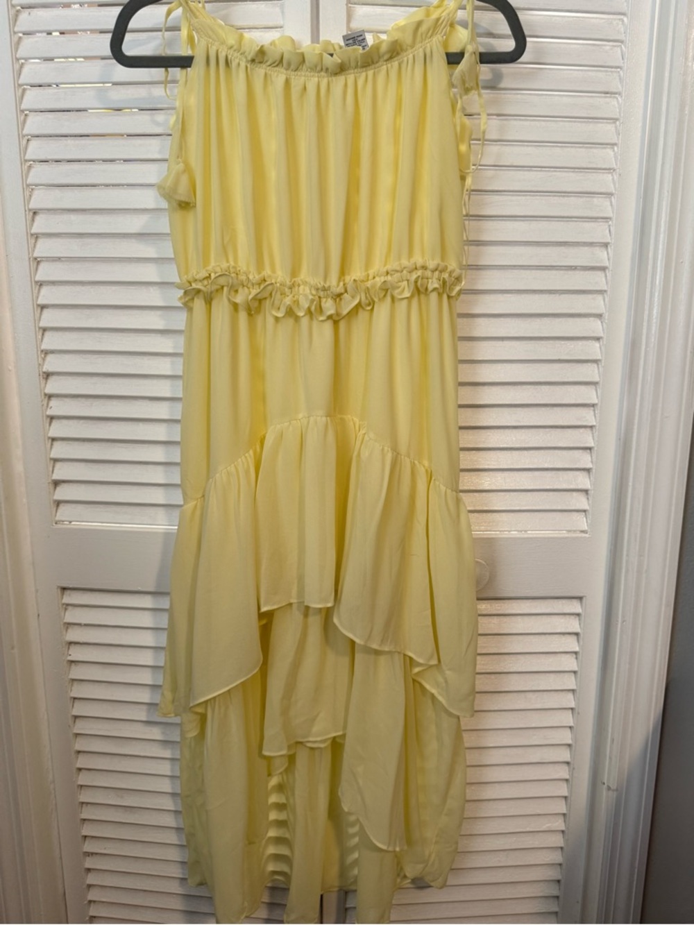 EVIE Yellow High-Low Ruffle Summer Dress - Picture 4 of 10